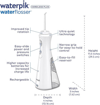 Waterpik Cordless Plus Flosser WP-450UK - White - 11