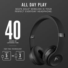 beats Solo3 Wireless On-Ear Headphones - Apple W1 Headphone Chip, Class 1 Bluetooth, 40 Hours Of Listening Time - Black (Latest Model)  - 2