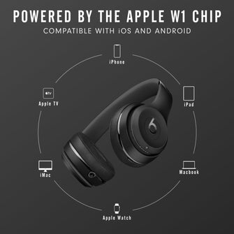 beats Solo3 Wireless On-Ear Headphones - Apple W1 Headphone Chip, Class 1 Bluetooth, 40 Hours Of Listening Time - Black (Latest Model)  - 5