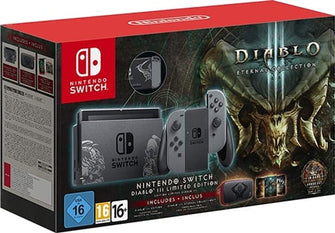 Nintendo Switch Console, 32GB Diablo+Grey Joy-Con, W/Case, Boxed - 1