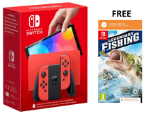 Nintendo Switch OLED Model Console - Mario Red Edition [Legendary Fishing Dowload Code Free]  - 1