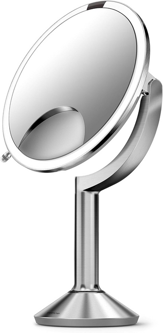 simplehuman ST3024 20cm Sensor Mirror Trio with Touch-Control Brightness, Light Up Makeup Magnifying Mirror - 1