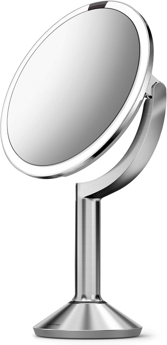 simplehuman ST3024 20cm Sensor Mirror Trio with Touch-Control Brightness, Light Up Makeup Magnifying Mirror - 2