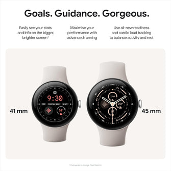 Google Pixel Watch 3 (41 mm) – Android smartwatch with heart rate tracking, advanced running from Fitbit, fitness insights, 24-hour battery – Matte Black Aluminium Case – Obsidian band – Wi-Fi  - 2