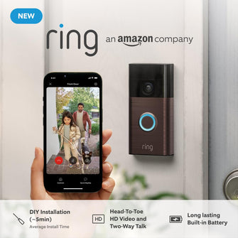 New Ring Battery Video Doorbell (2024 Release) DIY Wireless Camera with Built-In Battery - 1