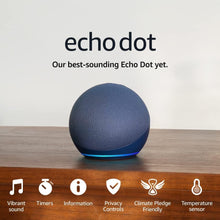 Echo Dot (Newest Gen) Smart Speaker with Alexa Big Vibrant Sound – Deep Sea Blue - 1