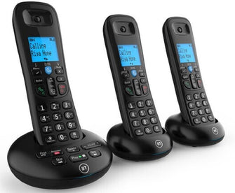 BT 3570 Cordless Landline House Phone with Nuisance Call Blocker Digital Answer Machine Trio Handset Pack - 1