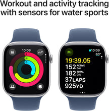 Apple Watch Series 10 GPS 46 mm Smartwatch with Silver Aluminium Case with Denim Sport Band - M/L. Fitness Tracker, ECG App, Always-On Retina Display, Water Resistant  - 3