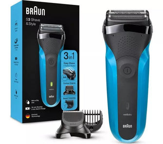 BRAUN Series 3 310BT Wet & Dry Shaver - Blue & Black - 1