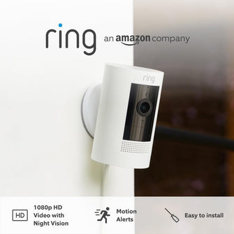 Ring Stick Up Cam Plug-In Outdoor HD Security Camera 1080p Video, Two-Way Talk, Wi-Fi, Alexa-Compatible - 1