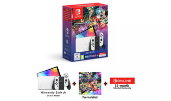 Nintendo Switch OLED (White) + Mario Kart 8 Deluxe + 12-Month Nintendo Switch Online Membership  - 1