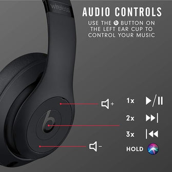 Beats Studio3 Wireless Noise Cancelling Over-Ear Headphones - Apple W1 Headphone Chip, Class 1 Bluetooth, Active Noise Cancelling, 22 Hours Of Listening Time - Matte Black - 5