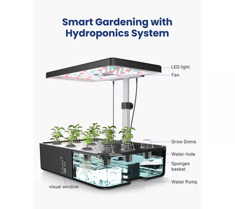 IDOO Home Hydroponics Herb Garden Growing Kit - Black - 5