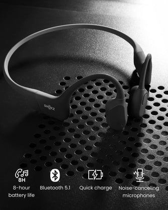 SHOKZ OpenRun SE Wireless Bone Conduction Headphones, [England Athletics Recommended] Open-Ear Bluetooth Earphones with Mic, Waterproof Sports Headset with 8H Playtime for Running Workout, Comet Grey  - 6