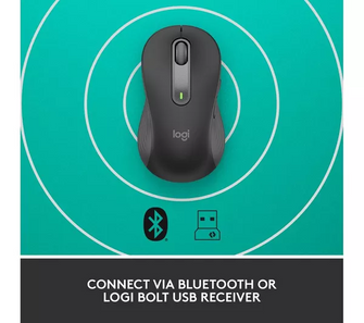 Logitech Signature M650 L Left Wireless Mouse - For Large Sized Left Hands, 2-Year Battery, Silent Clicks, Customisable Side Buttons, Bluetooth, for PC/Mac/Multi-Device/Chromebook - Grey - 7