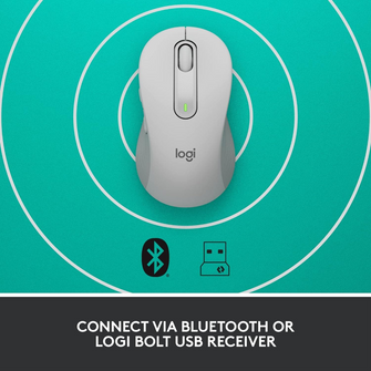 Logitech Signature M650 Wireless Mouse - For Small to Medium Sized Hands, 2-Year Battery, Silent Clicks, Customisable Side Buttons, Bluetooth, for PC/Mac/Multi-Device/Chromebook - Offwhite - 6