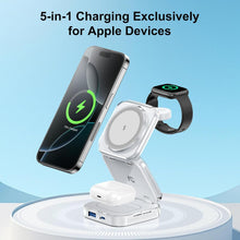 Charging Station, AC Island 5 in 1 Wireless Charging Station for iPhone 16 Pro/16/15/14/13/12, Mag-Safe Charger, Fast Wireless Charging Stand for Airpods, Apple Watch Series 10 - (White)  - 2