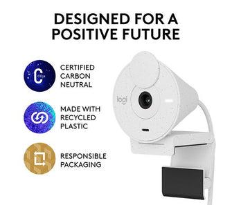 LOGITECH Brio 300 Full HD Webcam - Off-White - 8