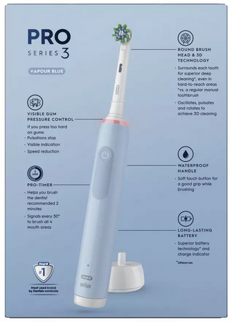 Oral-B Pro Series 3 Electric Toothbrush - Blue - 6