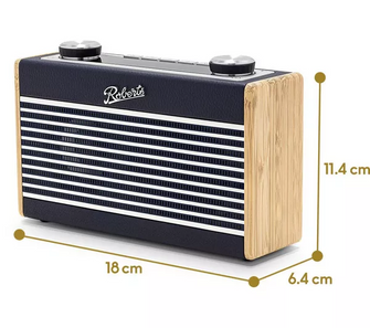 ROBERTS Rambler Uno Portable DAB+/FM Retro Bluetooth Radio – Navy Blue - 4