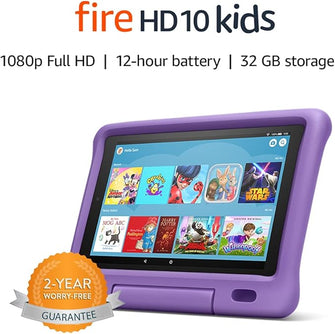 AMAZON Fire HD10 Kids 10.1” (ages 3-7) Tablet (2023) 32 GB - Purple Case - 1