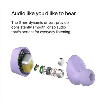 Belkin SoundForm Bolt True Wireless Earbuds, Wireless earphones with mic for iPhone, Galaxy and more - Lavender - 4