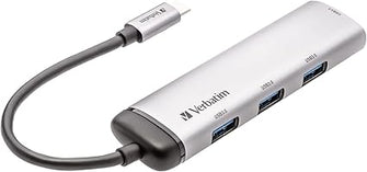 Verbatim USB-C Multiport Hub – 4-Port USB 3.2 Gen 1 Adapter - Silver - 4