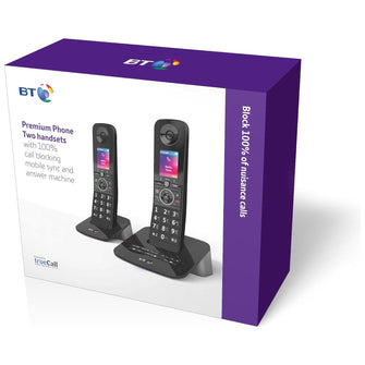 BT Premium Cordless Landline House Phone Digital Answer Machine - Twin Handset Pack