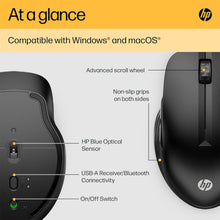 HP 430 wireless mouse | 2.4 GHz wireless connection & Bluetooth 5.2 | USB dongle | 4,000 dpi | 4 buttons | for up to 2 devices | black | incl. 1 x AA Battery