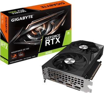 GIGABYTE GeForce RTX 3060 WINDFORCE OC 12G (Rev. 2.0) Graphics Card – 12GB GDDR6, 2X WINDFORCE Fans, 192-bit, GV-N3060WF2OC-12GD