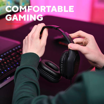 Trust Gaming GXT 418 Rayne Lightweight Gaming Headset - 3.5mm Jack, 50mm Drivers, Foldaway Microphone, Over-Ear, Wired, 2m Cable, Compatible with PC, Xbox, PS4, PS5, Switch, Mobile - Black