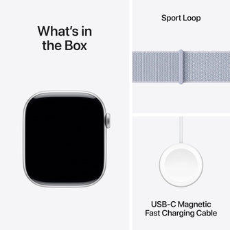 Apple Watch Series 10 GPS 46mm Silver Aluminium Case with Blue Cloud Sport Loop - One Size