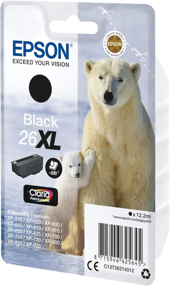 Buy Epson,Epson 26XL Polar Bear Black High Yield Genuine, Claria Premium Ink Cartridge - Gadcet UK | UK | London | Scotland | Wales| Near Me | Cheap | Pay In 3 | Toner & Inkjet Cartridges