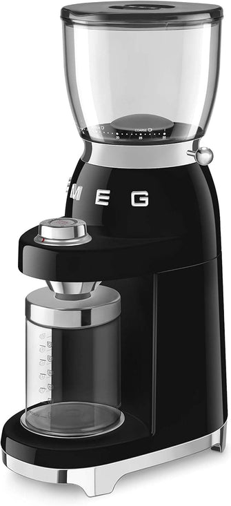 Buy Smeg,Smeg CGF01BLUK Coffee Grinder, Aluminium Construction, 50's Retro Style, 8 Programme Settings and 3 Grinding Grades, Black - Gadcet UK | UK | London | Scotland | Wales| Near Me | Cheap | Pay In 3 | Small Kitchen Appliances