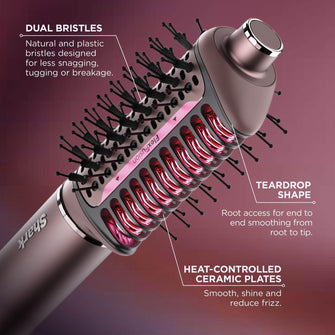 Shark FlexFusion Multi Hot Air Styler - Hair Dryer & Ceramic Straightener, 5 Styling Attachments, No Heat Damage, Scalp Shield, Storage Case - Cosmic Blush HD652SUK