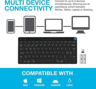 Buy JLab,JLab Go Wireless Keyboard - Small Bluetooth Keyboard with 2.4G USB Connectivity, Multi Device Quiet Portable Keyboard for iPad/iPad Mini/Tablet/PC/Laptop/Android/Apple Mac, Flat Compact Design - Gadcet UK | UK | London | Scotland | Wales| Near Me | Cheap | Pay In 3 | Keyboards