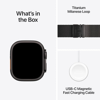 Apple Watch Ultra 2 (GPS + Cellular) 49mm Smartwatch with Black Rugged Titanium Case and Black Milanese Loop