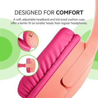 Buy Belkin,Belkin SoundForm Mini Kids Wireless Headphones with Built in Microphone, On Ear Headsets Girls and Boys For Online Learning, School, Travel Compatible with iPhones, iPads, Galaxy and more - Pink - Gadcet UK | UK | London | Scotland | Wales| Near Me | Cheap | Pay In 3 | Headphones & Headsets