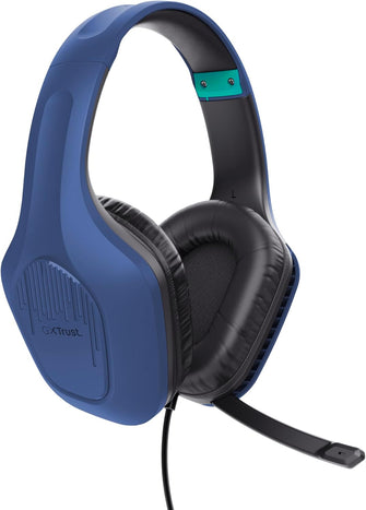 Trust Gaming GXT 418B Rayne Lightweight Gaming Headset - 3.5mm Jack, 50mm Drivers, Foldaway Microphone, Over-Ear, Wired, 2m Cable, for PC, Xbox, PS4, PS5, Switch, Mobile - Blue