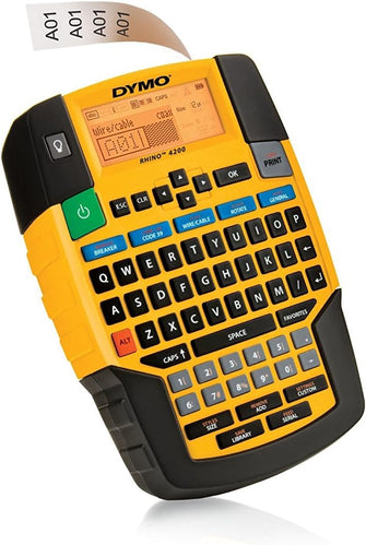 Dymo Rhino 4200 English Layout, Handheld use Label Maker, Yellow