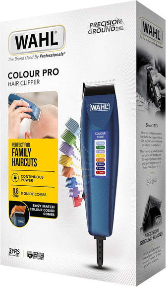 Wahl Colour Pro Corded Clipper, Head Shaver, Men's Hair Clippers, Colour Coded Guides, Family at Home Haircutting