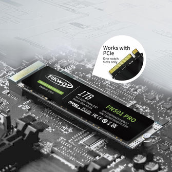 Fikwot FN501 Pro NVMe SSD 1TB M.2 2280, PCIe Gen3 x4, Up to 3500MB/s, 3D TLC NAND, SLC Cache - Compatible with Laptops & Desktops