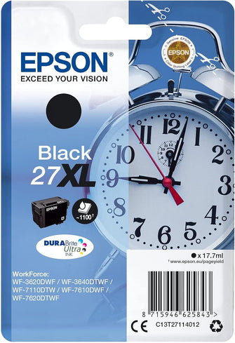 Buy Epson,Epson 27XL Black Alarm Clock High Yield Genuine, DuraBrite Ultra Ink Cartridge - Gadcet UK | UK | London | Scotland | Wales| Near Me | Cheap | Pay In 3 | Toner & Inkjet Cartridges