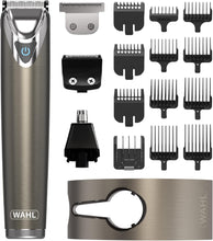 Wahl Stainless Steel 9 in 1 Multigroomer, Beard and Stubble Trimmer for Men, Home Hair Cutting, Nose Ear Trimmers, Male Grooming Set, Washable Heads, Cordless