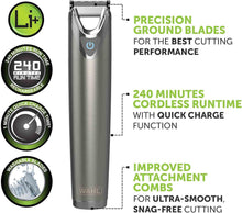 Wahl Stainless Steel 9 in 1 Multigroomer, Beard and Stubble Trimmer for Men, Home Hair Cutting, Nose Ear Trimmers, Male Grooming Set, Washable Heads, Cordless