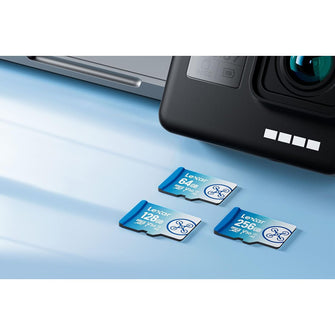 Lexar Fly 128GB microSDXC UHS-I Memory Card - Up to 160MB/s Read, U3, Class 10, V30, A2, High-Speed TF Card for DJI Drones & Action Cameras (LMSFLYX128G-BNNAA)