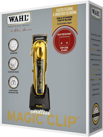 Wahl 5 Star Cordless Magic Clip in Gold, Professional Hair Clippers, Pro Haircutting Kit, Clippers for Blunt Cuts, Adjustable Taper Lever, Crunch Blade, Cordless, Lightweight, Barbers Supplies - 7