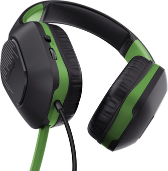 Trust Gaming GXT 415X Zirox Lightweight Gaming Headset – 50mm Drivers, 3.5mm Jack, 1.2m Cable, Foldaway Microphone, Over-Ear, Wired – Black/Green