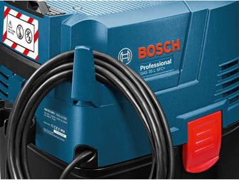 Bosch Professional Wet/Dry Dust Extractor GAS 35 L SFC – 230V, Includes Floor Nozzle Set, Crevice Nozzle, 3x 0.35m Extraction Pipes