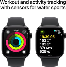 Apple Watch Series 10 GPS 42 mm Smartwatch with Jet Black Aluminium Case with Black Sport Band